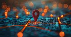 Pointer on a map representing local dataset