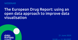 Screenshot of the cover of the webinar “The European Drug Report: using an open data approach to improve data visualization”.